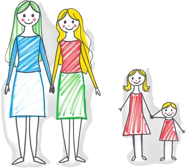 family of two mums and three kids